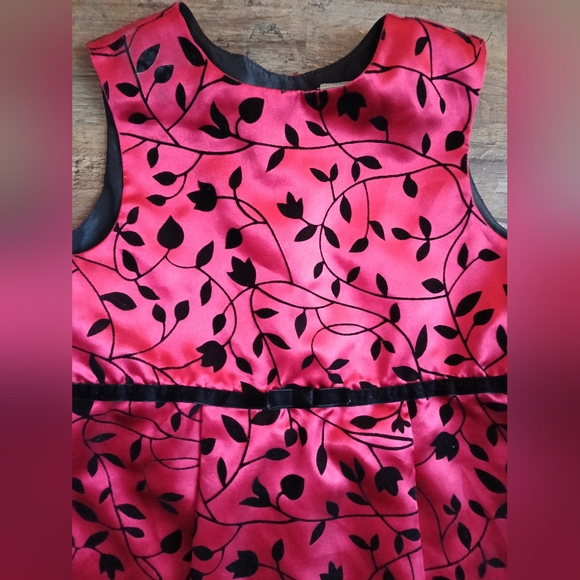 George Red & Black Floral Formal Dress Size 5T - Picture 2 of 5